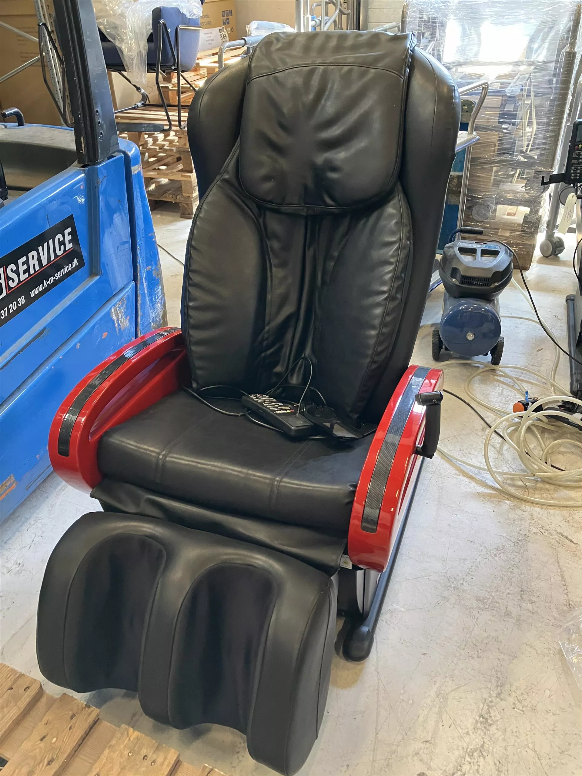 Promas B-Well RØD massagestol brugt (2) promasbwellr